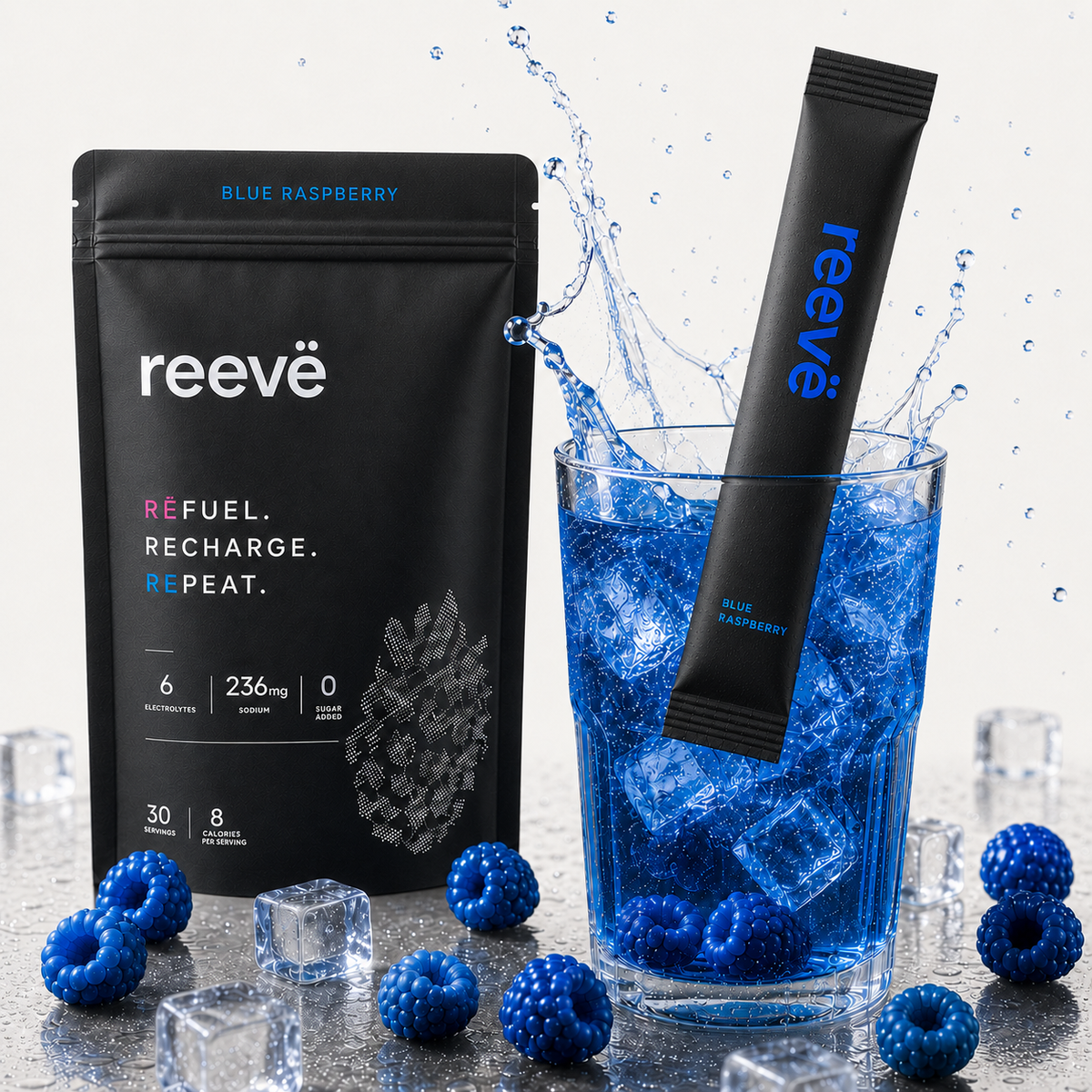 Reevë Zero-Sugar Electrolytes - Blue Raspberry | 30 Servings